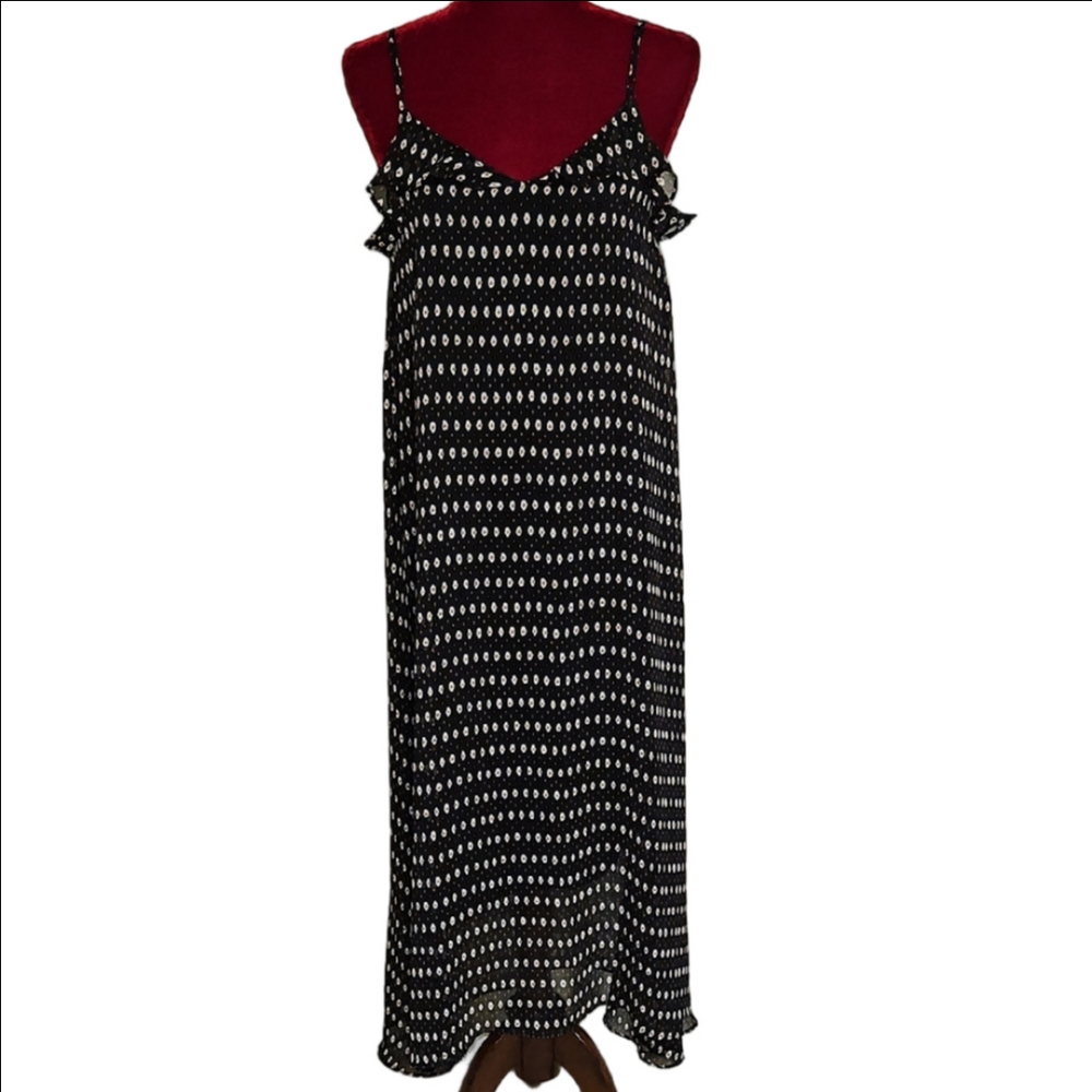 Black and White "Polka Dot" Maxi Dress Size Medium